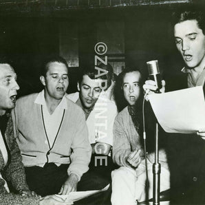 Vtg RARE Black & White Portrait of ELVIS PRESLEY & Jordanaires Photo #159