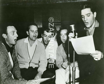 Vtg RARE Black & White Portrait of ELVIS PRESLEY & Jordanaires Photo #159