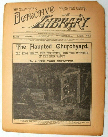 Vtg Jan 1890 Detective Library Paper Magazine No. 371 Vol. 1 Haunted Churchyard