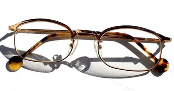 New Vtg 1995 L.A. Eyeworks Retro Abstract Eyeglasses - Gold AKIO 451
