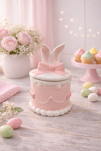 New Pink White Easter Bunny Ears Vanilla Cake Scented Candle Holiday Room Decor