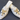 White Fox Print Slip-On Loafers Sparkling Rhinestones & Pearl Embellishments 7