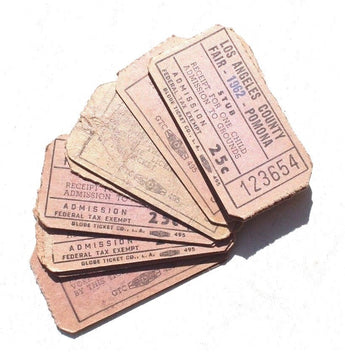 13 Vintage 1962 Los Angeles County Fair Pomona Child Admission Ticket Stub