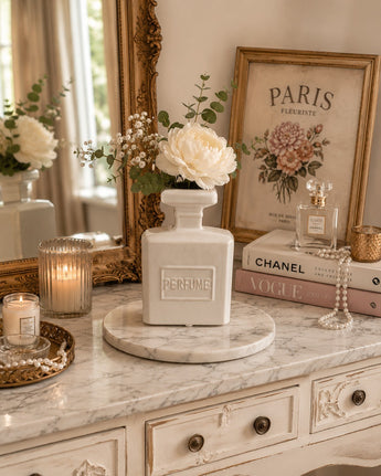 New Ceramic Perfume Bottle Flower Vase Decorative Home Decor Chic Vanity Accent