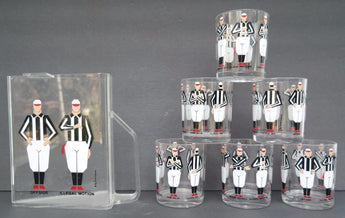 Vintage Winners Acrylic Football Referee (Super Bowl) 6 Cups & Pitcher Bar Set