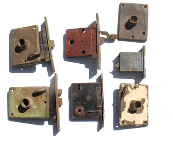 Vtg Lot 7 (Russwin & Corbin) Mortisse Door Lock Antique & Door Plate Hardware