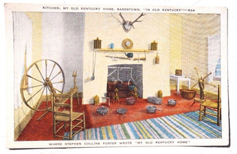 Vtg 1950's Where STEPHEN COLLINS FOSTER Wrote "My Old Kentucky Home" Postcard
