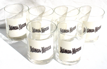 Vintage Lot of 6 NEIMAN MARCUS Brand Beverage Glasses Tumblers Barware - RARE