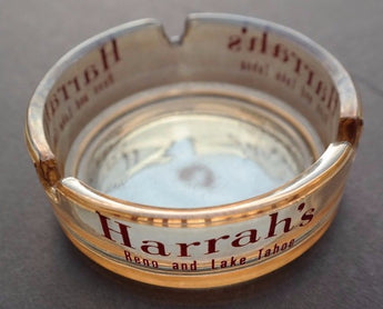 Vintage Circle Tan HARRAH'S Hotel & CASINO Lake Tahoe & Reno ASHTRAY