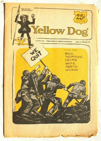 Vtg 1968 YELLOW DOG Newspaper Vol. I Issue # 3 Comic (John Thompson) R Crumb