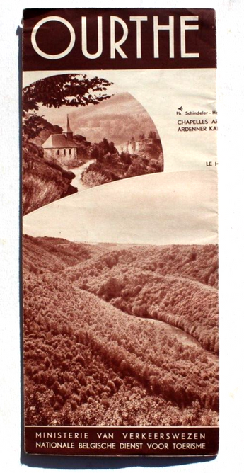 Antique Vtg OURTHE National Tourist Office Of Belgium Tour Guide Brochure