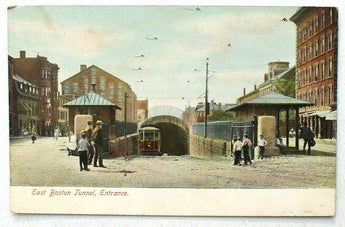 Vtg 1900s East Boston Tunnel Entrance (Massachusetts) Postcard (6 of 1000)