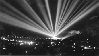 Vintage 1940's Black & White Photo - Searchlights Display Hawaii #825