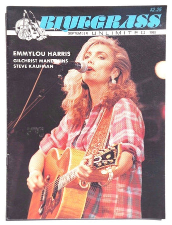 VTG September 1992 BLUEGRASS MAGAZINE Music NEWS EMMYLOU HARRIS Steve Kaufman