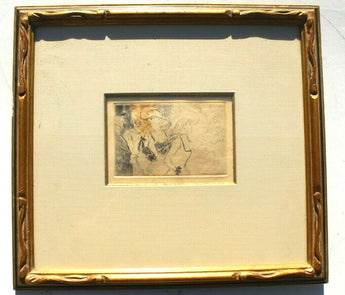 Vtg Jean-Louis Forain (Les Folies Bergere) Framed Original Etching French Art