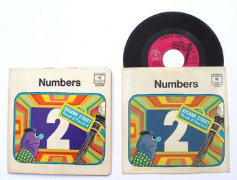 Vtg SESAME STREET Numbers Book & Record 45 rpm 7" Columbia 1970 Children's