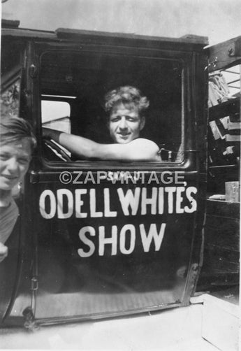 Vtg 1920 Odell Whites Show Carnival Circus Trailer Performer Truck Photo #2803