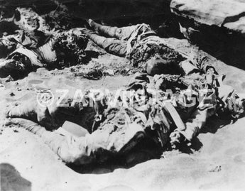 Vintage WWII Japanese Soldiers After Bombing On Island Photo #1788