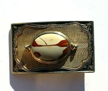 Vtg Hand Made South Western Belt Buckle (Agate Stone Geode Gemstone) #49