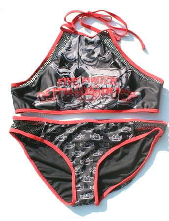 New Five Finger Death Punch 5FDP Trash Women's 2 Piece Athletic Bathing Suit