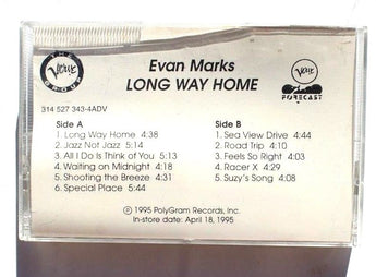Rare Vintage 1995 Evan Marks: Long Way Home VERVE Promo Cassette