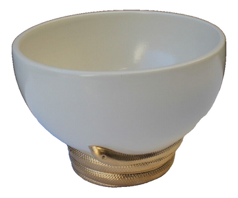 New Retro Gold / White Fruit Bowl W/ Snake Wrapping Base Kitchen Room Decor