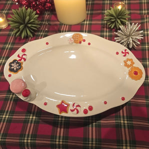 New World Market Christmas Desserts Treats Cookies Holiday Serving Platter Plate