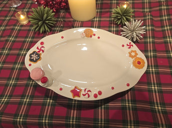 New World Market Christmas Desserts Treats Cookies Holiday Serving Platter Plate