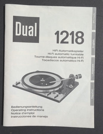 Vtg Daul 1218 Hi-Fi Automatic Turntable Owners Instruction Operator's Manual