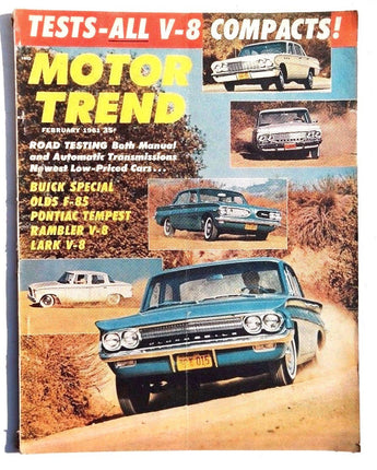 Vtg Hot Rat Rod Car Magazine - February 1961 MOTOR TREND (Pontiac Tempest)