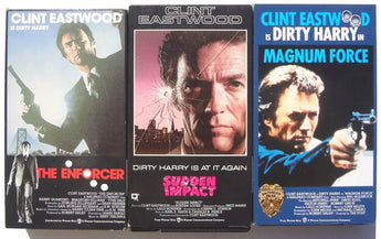 LOT Of 3 CLINT EASTWOOD VHS Tapes THE ENFORCER Sudden Impact MAGNUM FORCE