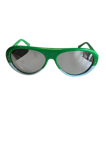 Vtg Retro 70s Vtg I Ski Japan Green Vail Jr Mirrored Aviator Youth Sunglasses