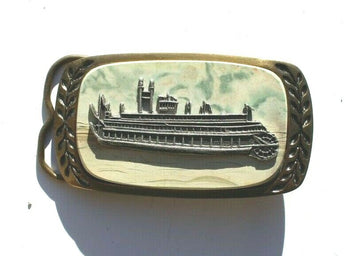Vtg Hand Made South Western Belt Buckle (Agate Stone Geode Gemstone) #41