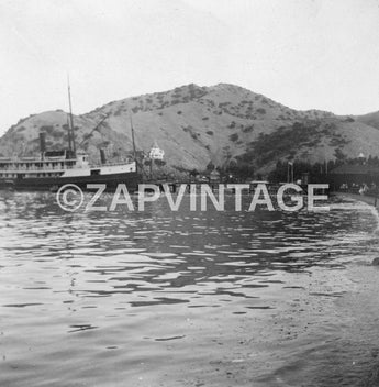 Vtg 1910 Part Of Avalon Harbor The New Hermosa Boat At Dock Photo Image #1749