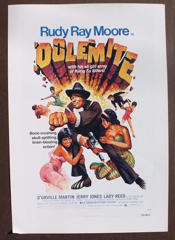 Vtg 1975 D'urville Martin - Dolemite Rudy Ray Moore Movie Poster 18" X 12 1/2"