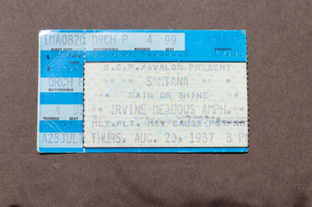 Vtg SANTANA August 20, 1987 Concert Ticket Stub Irvine Meadows AMPH California