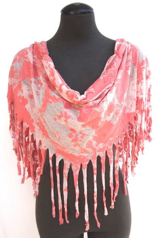 NEW Pink / Salmon WOMENS BUTTON UP / Over Shoulder TRENDY Scarf
