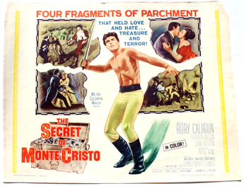THE SECRET OF MONTE CRISTO RORY CALHOUN GIANNA MARIA CANALE Original Lithograph