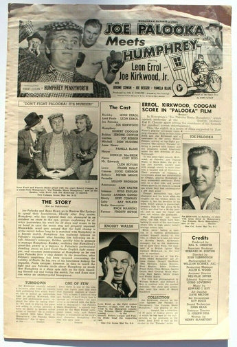 Vtg Joe Palooka Meets Humphrey About Informational Newspaper