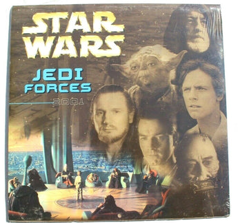 SEALED 2001 Star Wars Jedi Forces 12 Month Wall Calendar- 12"x12" NOS