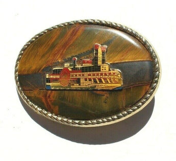 Vtg Western Cowboy Belt Buckle Jewelry (Agate Stone Geode Gemstone Crystal) #118