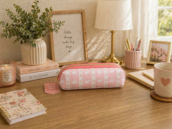 New Pink Swan W/ Bow Pencil Pouch Cosmetic Bag Makeup Case Organizer Travel Bag