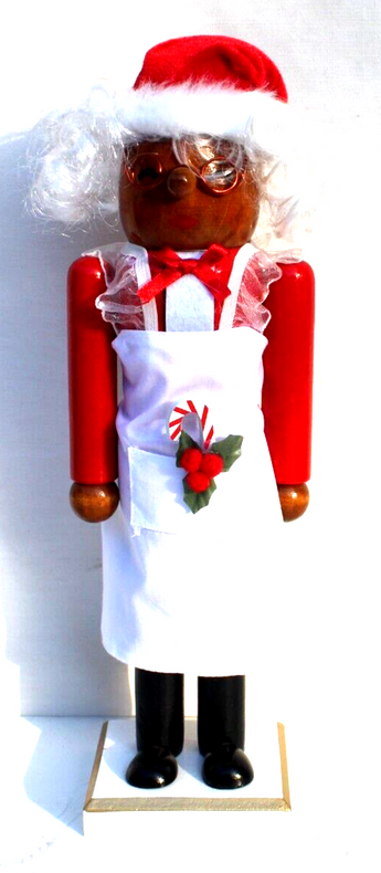 Handpainted Christmas Holiday Wooden TAN Nutcracker MRS. CLAUS