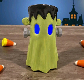 New Spooky Halloween Frankenstein Ghost Ceramic Light-Up Room Decor Figurine