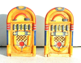 Vintage Jukebox Roc-kola Bubbler Kitchen SALT N PEPPER SHAKER Set