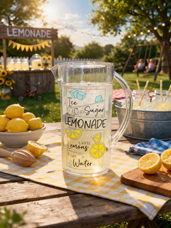 New Large Clear Beverage Plastic Pitcher Lemonade Spring Summer Party BBQ