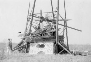 Vtg B&W 1920's - 1930's BETA PHI Frat Photo (Fort, Tree House) Hazing CA