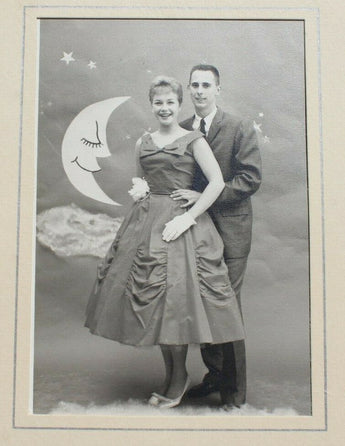 Original Vintage 1960s Moonlight Prom Couples School Dance Photo