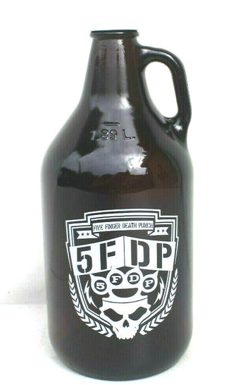 New 5fdp Five Finger Death Punch Prototype 1.89 Liter Amber Glass Bottle