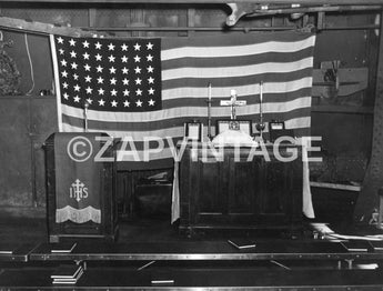 Vtg WWII USA Military Ship Boat Sunday Church Service Photo Image #1804